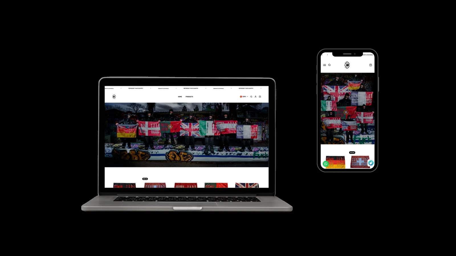 EuroRagers Shop auf Laptop und Smartphone