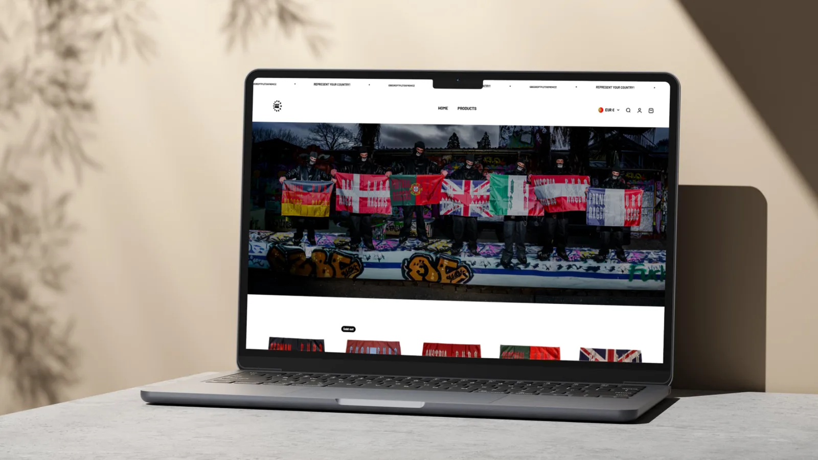 EuroRagers Startseite auf einem Laptop