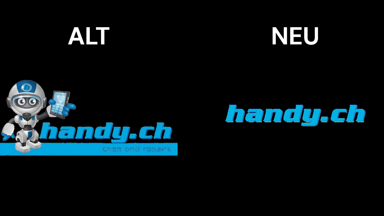 Altes und neues handy.ch Logo im Vergleich